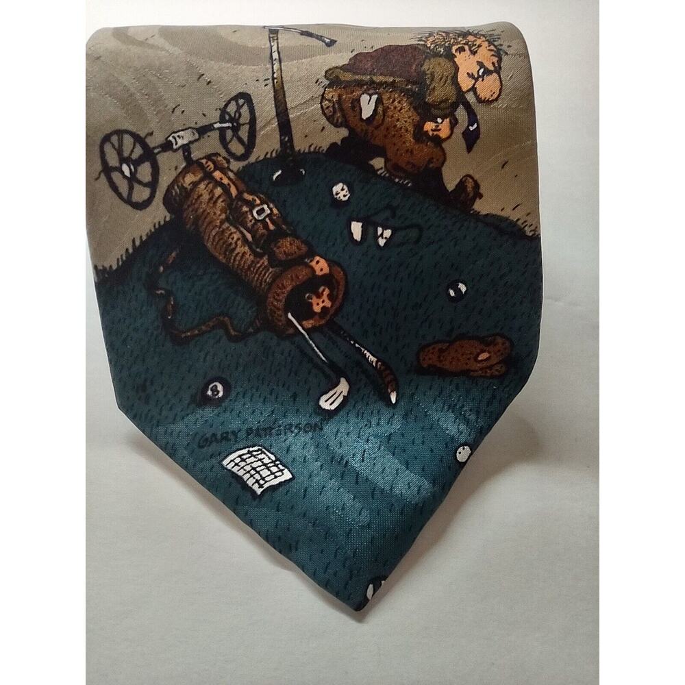 Balancine Hot Cakes Tie- Frustrated Golfer Art By Gary Patterson In Package